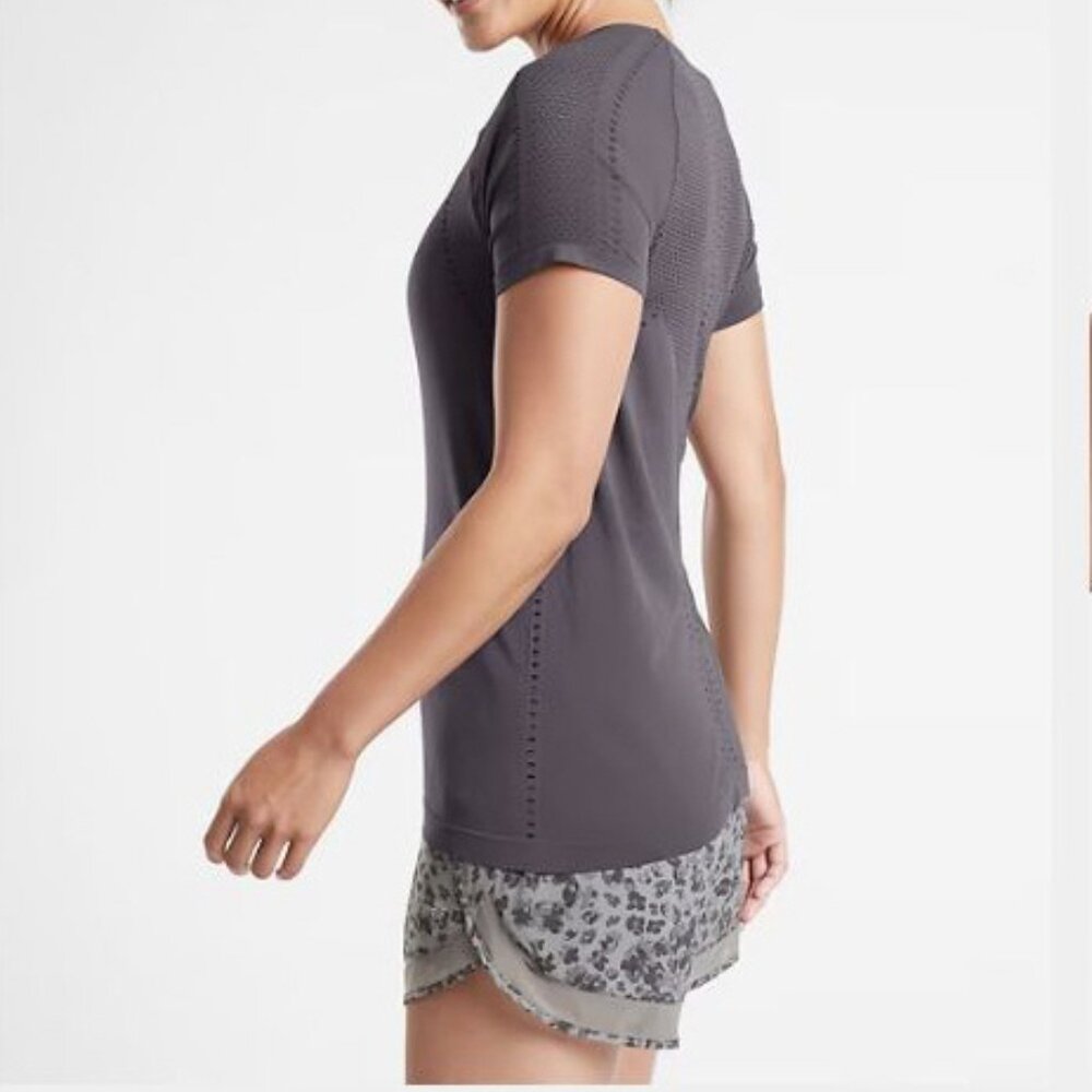 Athleta Foothill Seamless Tee Size Small Olive Green - Picture 6 of 8